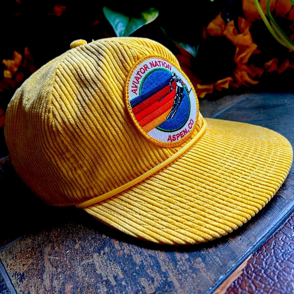 Aviator Nation Aspen Cap in Gold/Yellow Corduroy - Picture 4 of 8
